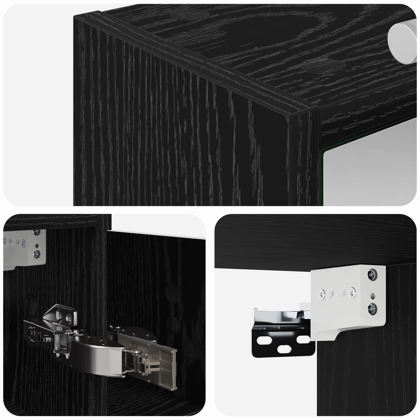 Mobiletto per specchio da bagno Rovere Nero 73,5 x 16 x 62,5 cm | homemem39