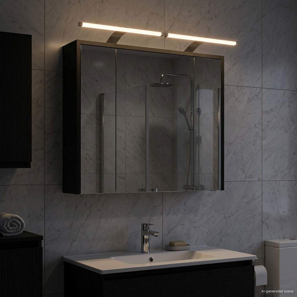 Mobiletto per specchio da bagno Rovere Nero 73,5 x 16 x 62,5 cm | homemem39