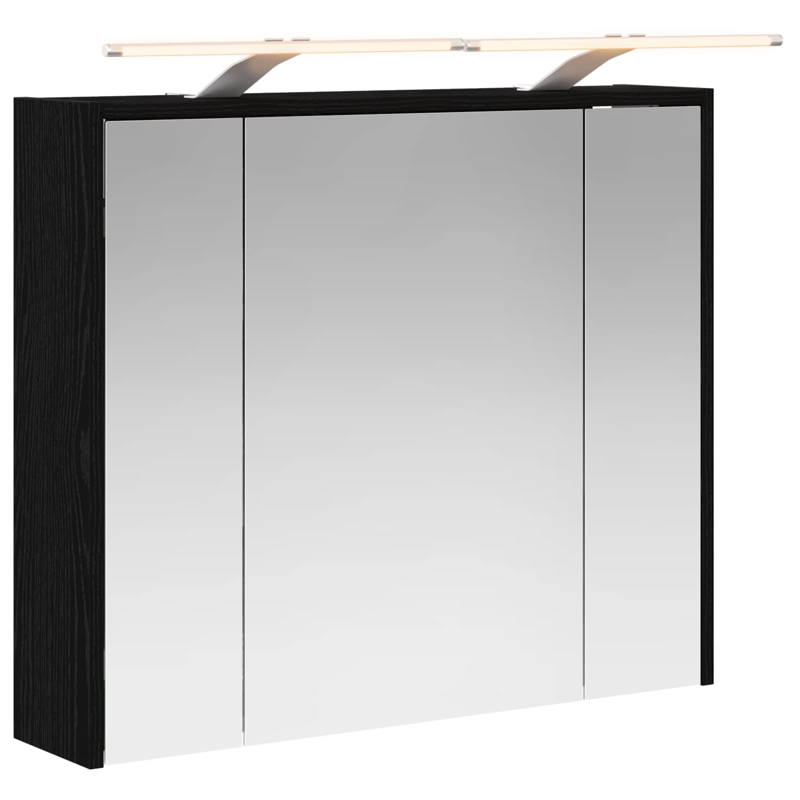 Mobiletto per specchio da bagno Rovere Nero 73,5 x 16 x 62,5 cm | homemem39