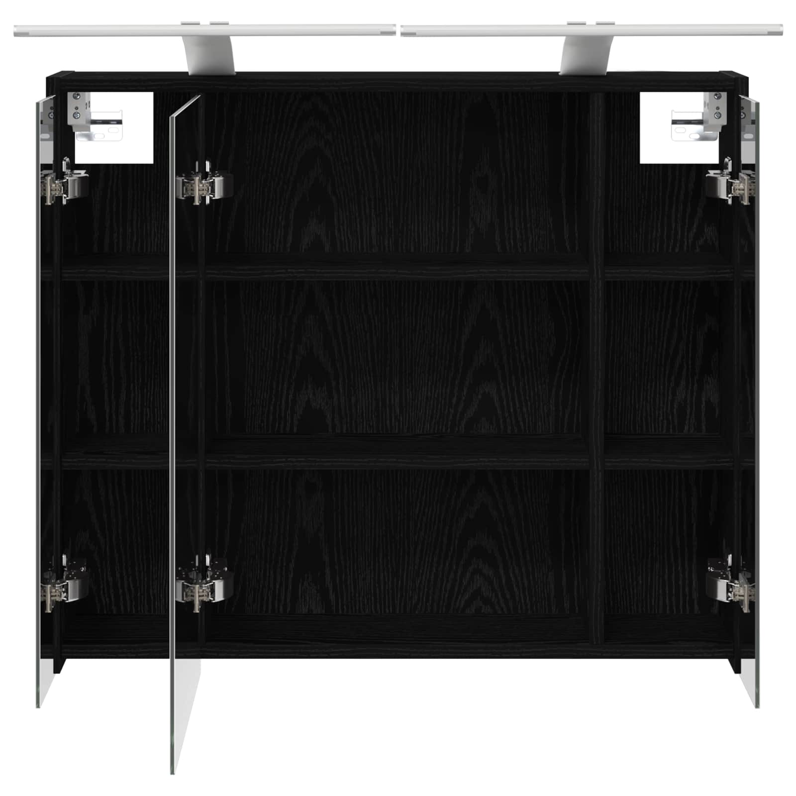 Mobiletto per specchio da bagno Rovere Nero 73,5 x 16 x 62,5 cm | homemem39