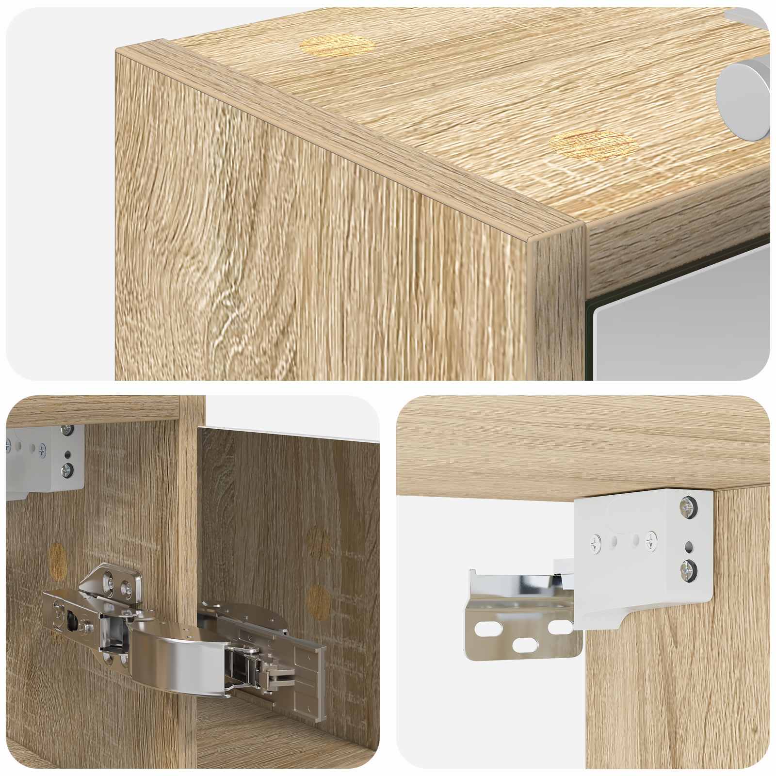 Mobiletto per specchio da bagno Rovere Sonoma | homemem39