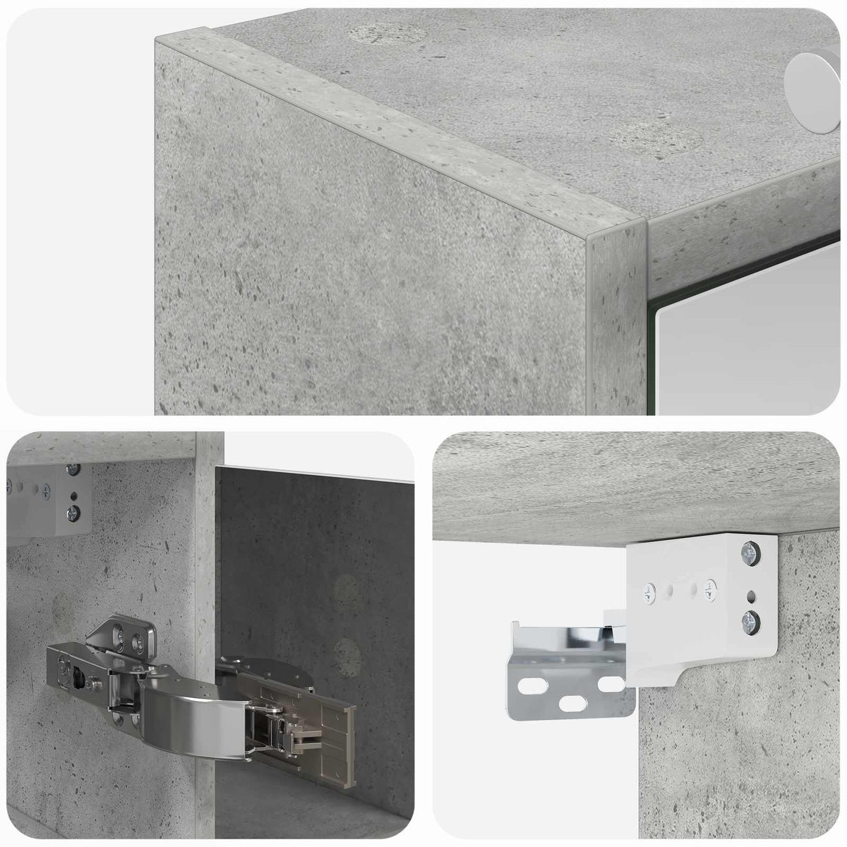 Mobiletto per specchio da bagno Grigio cemento | homemem39