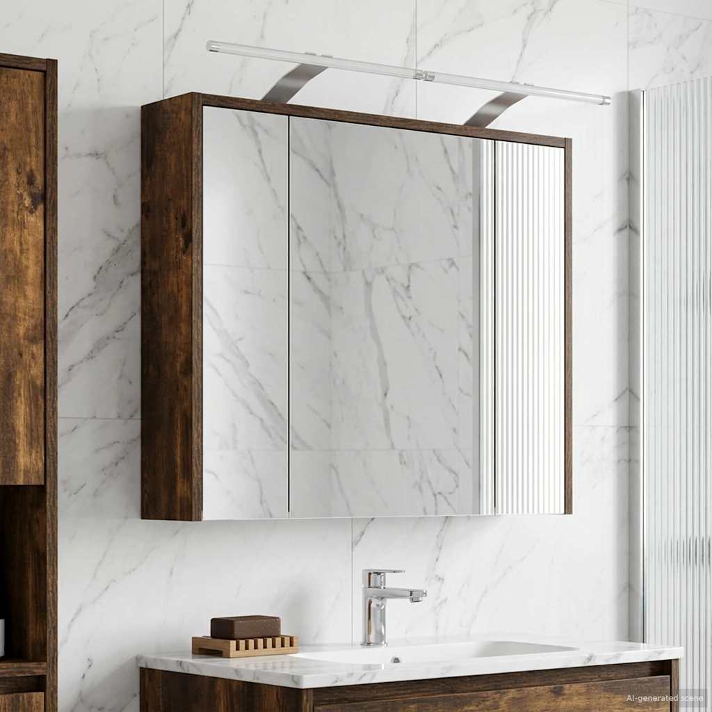 Mobiletto per specchio da bagno Rovere fumé 73,5 x 16 x 62,5 cm | homemem39