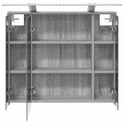 Mobiletto per specchio da bagno Grigio Sonoma | homemem39