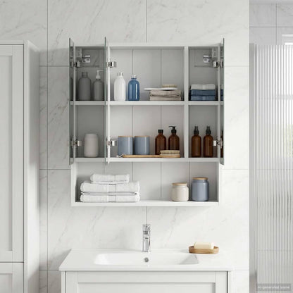 Mobiletto per specchio da bagno Bianco 60 x 14.5 x 70 cm
