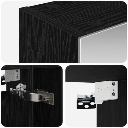 Mobiletto per specchio da bagno Rovere Nero 60 x 14.5 x 70 cm | homemem39