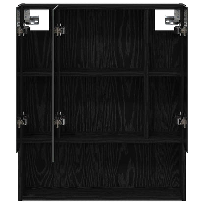 Mobiletto per specchio da bagno Rovere Nero 60 x 14.5 x 70 cm | homemem39