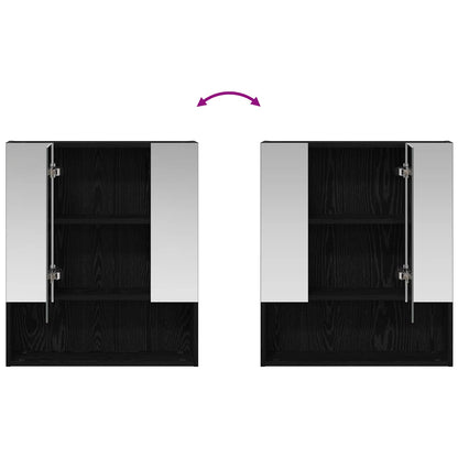 Mobiletto per specchio da bagno Rovere Nero 60 x 14.5 x 70 cm | homemem39
