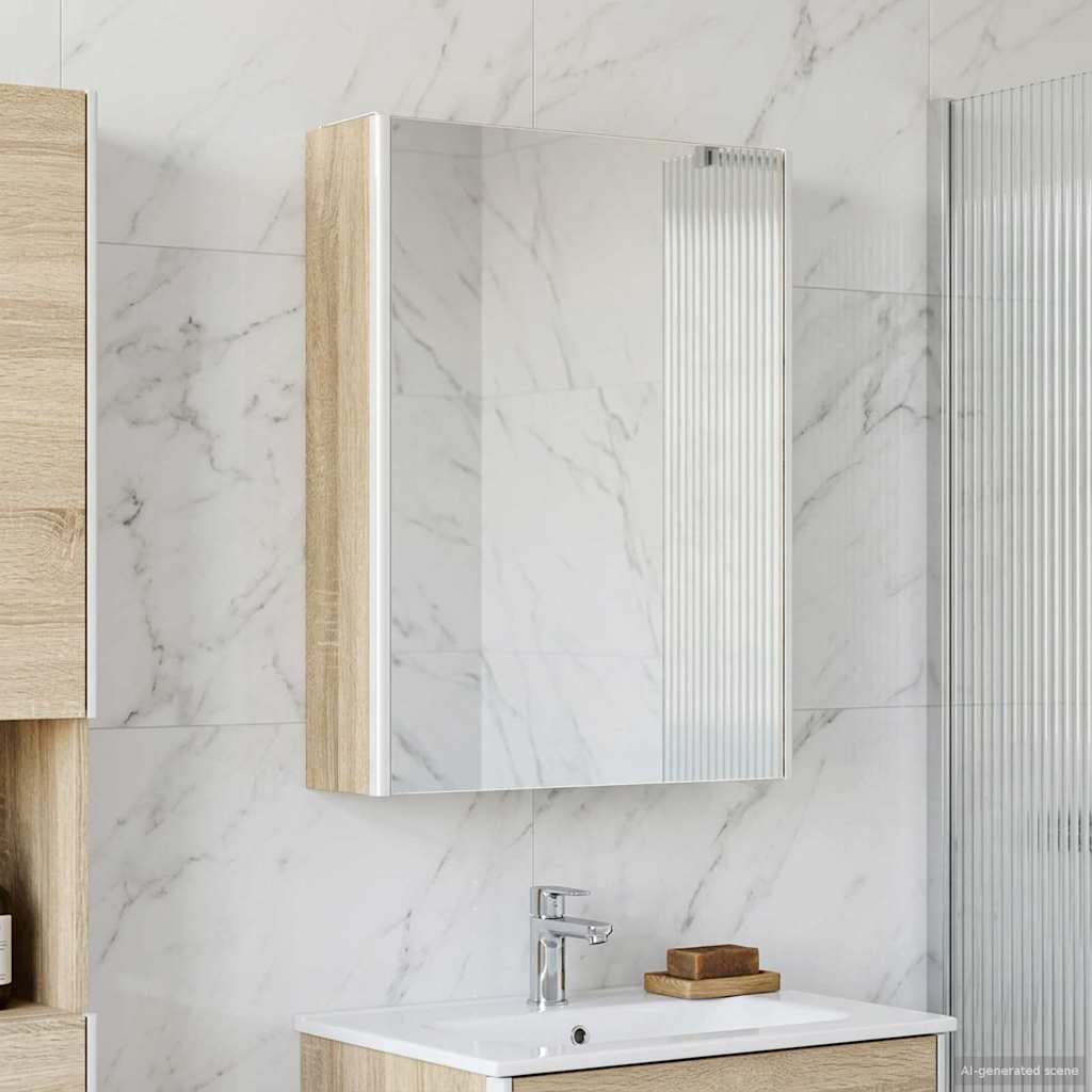Mobiletto per specchio da bagno Rovere Sonoma