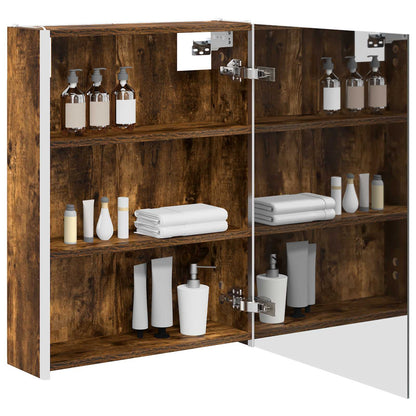 Mobiletto per specchio da bagno Rovere fumé 73.5 x 15.5 x 70 cm | homemem39