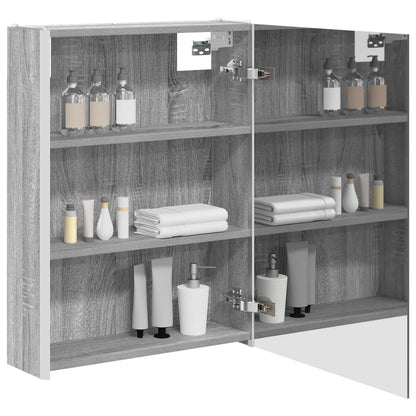 Mobiletto per specchio da bagno Grigio Sonoma