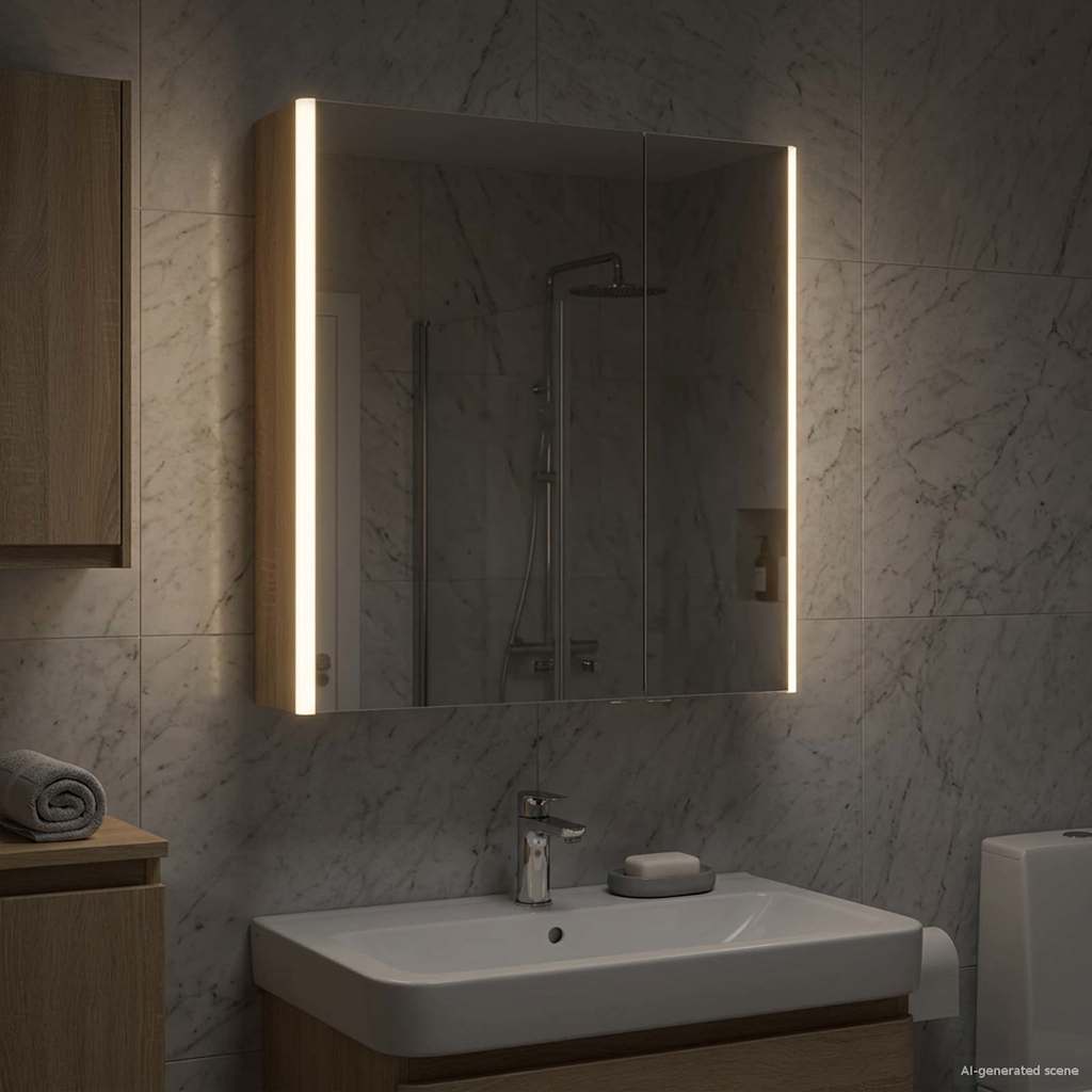 Mobiletto per specchio da bagno Rovere Sonoma | homemem39