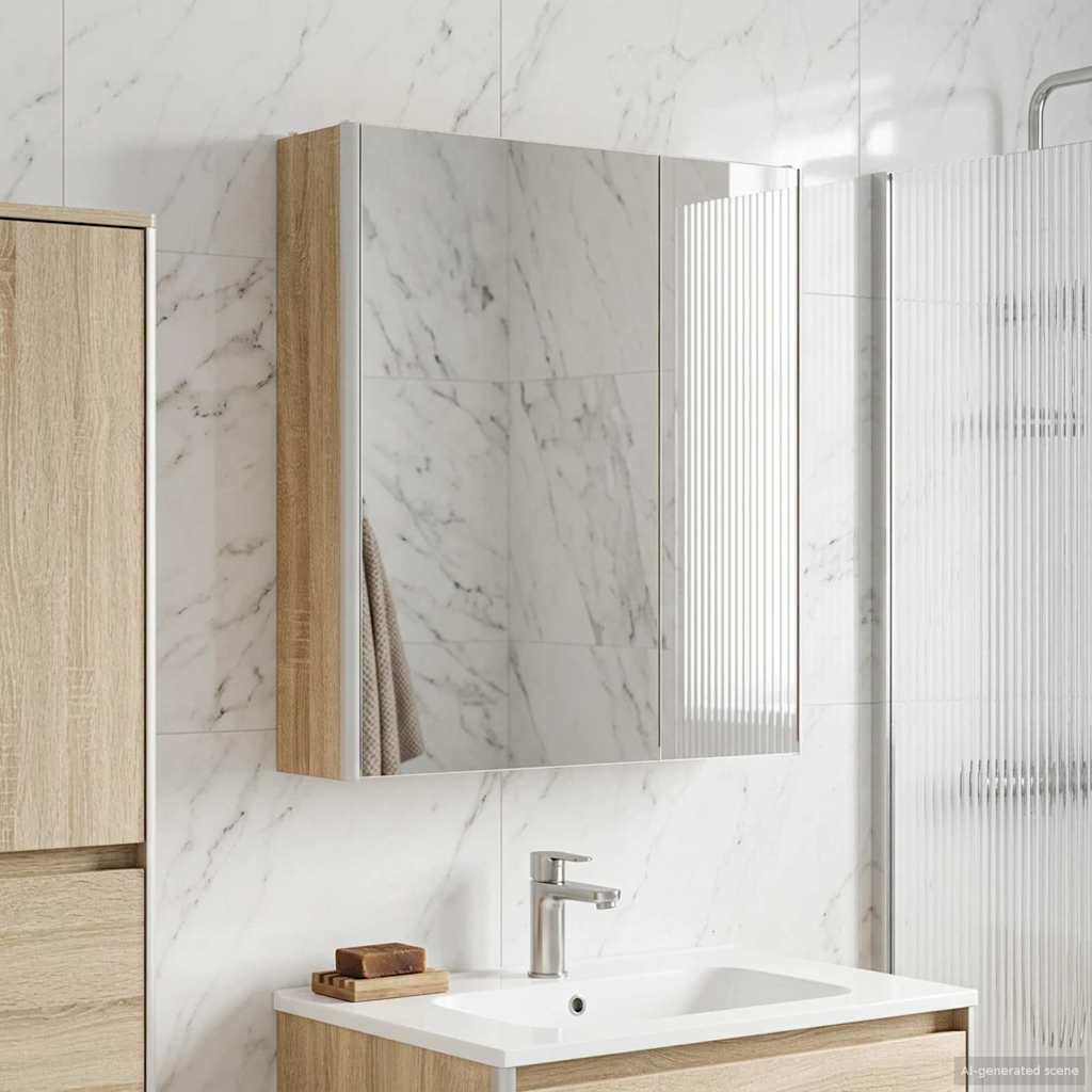 Mobiletto per specchio da bagno Rovere Sonoma