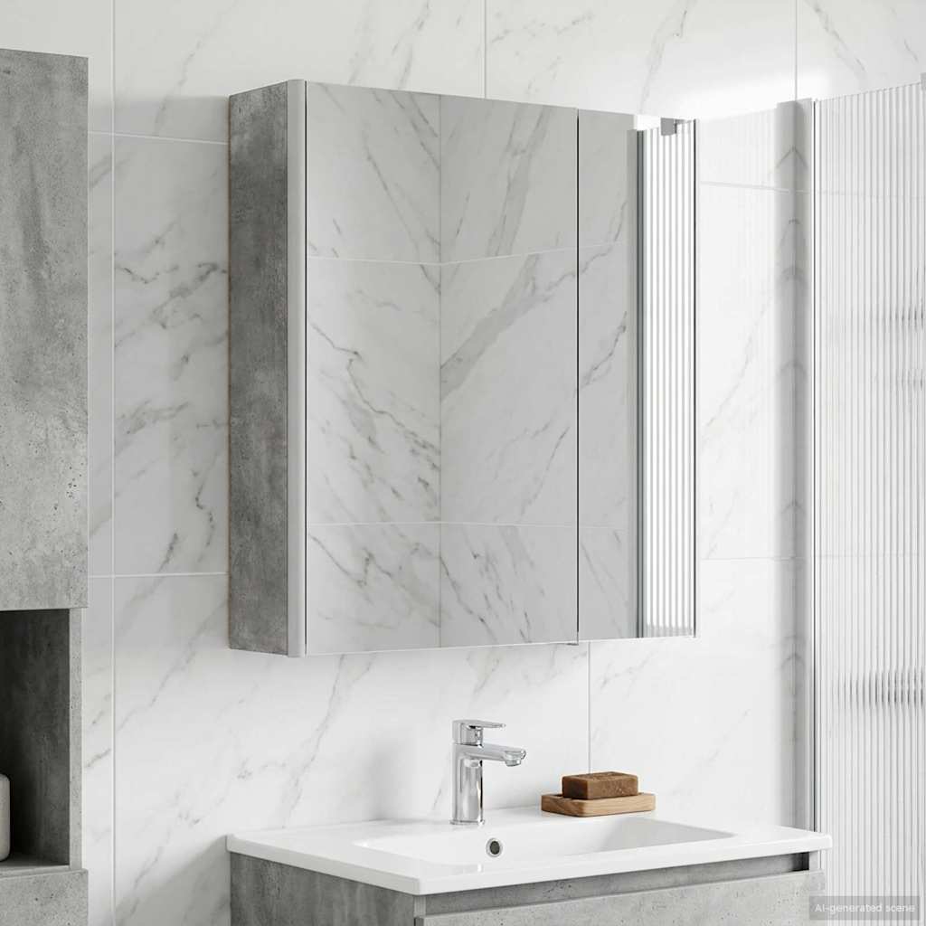 Mobiletto per specchio da bagno Grigio cemento | homemem39