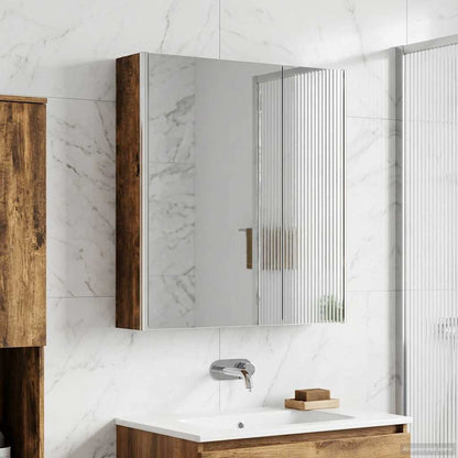 Mobiletto per specchio da bagno Rovere fumé 63,5 x 15,5 x 70 cm