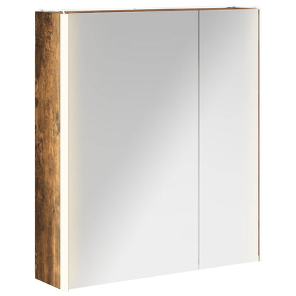 Mobiletto per specchio da bagno Rovere fumé 63,5 x 15,5 x 70 cm | homemem39