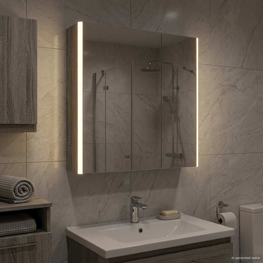 Mobiletto per specchio da bagno Grigio Sonoma | homemem39