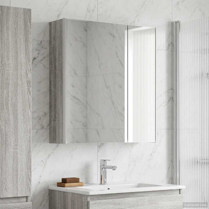 Mobiletto per specchio da bagno Grigio Sonoma | homemem39