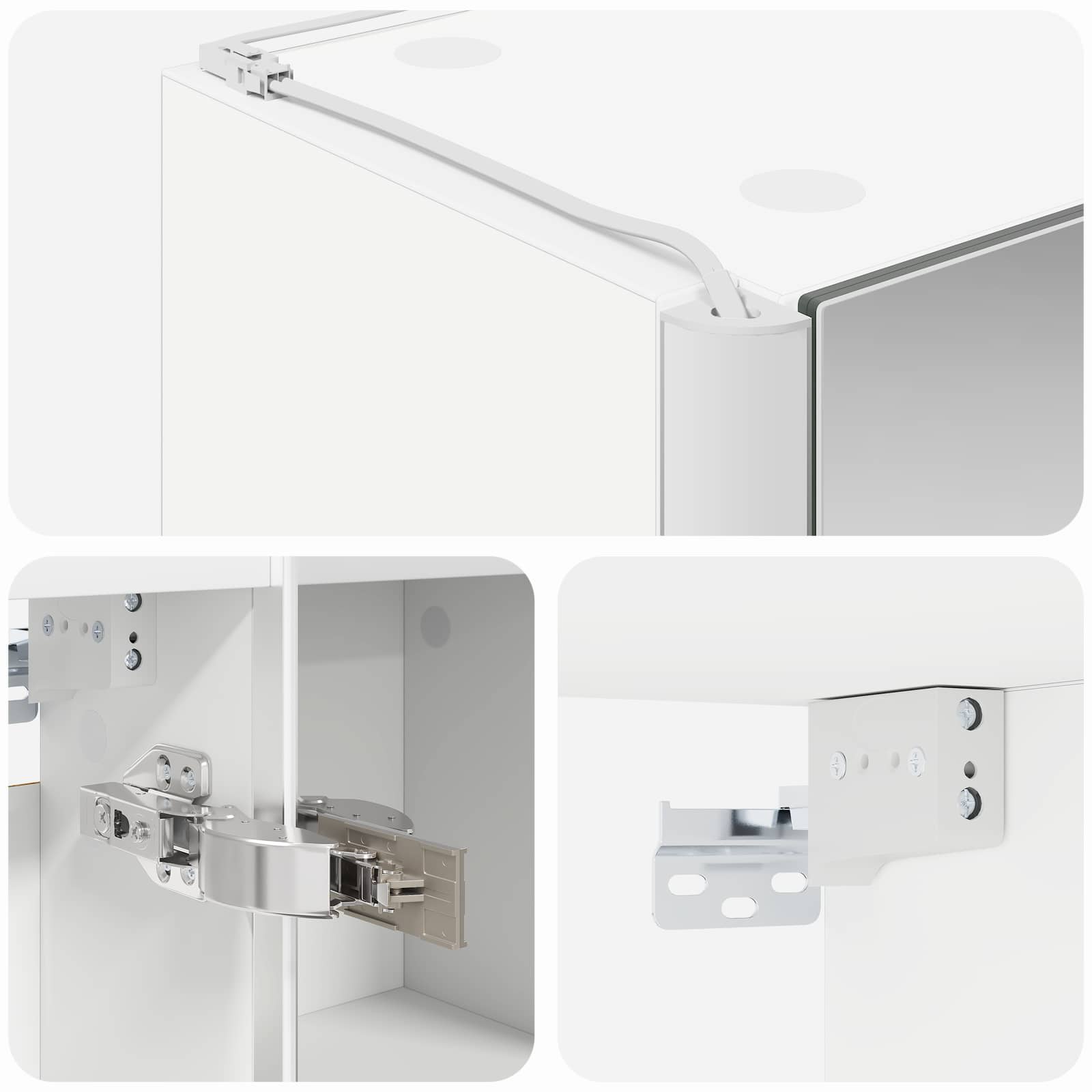 Mobiletto per specchio da bagno Bianco 63,5 x 15,5 x 60,5 cm | homemem39