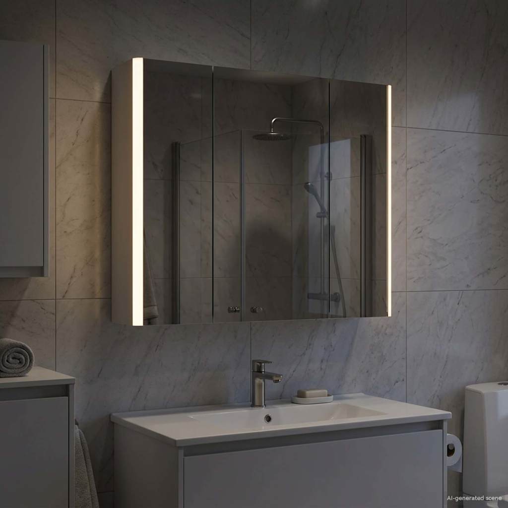Mobiletto per specchio da bagno Bianco 63,5 x 15,5 x 60,5 cm