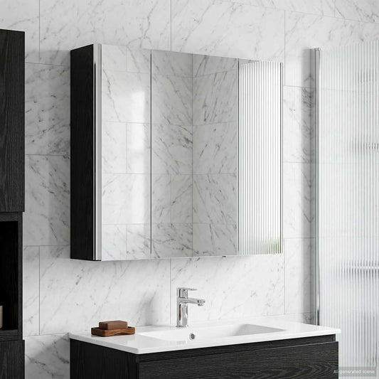 Mobiletto per specchio da bagno Rovere Nero | homemem39