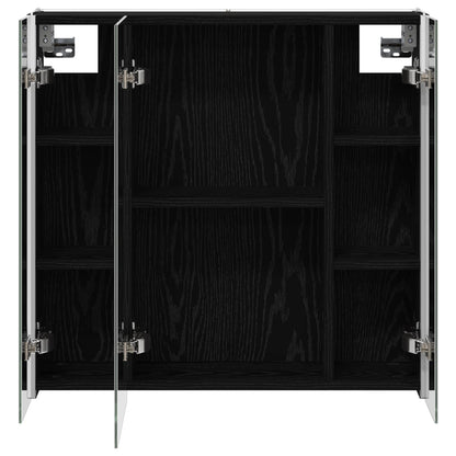 Mobiletto per specchio da bagno Rovere Nero | homemem39