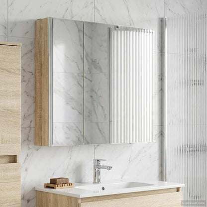 Mobiletto per specchio da bagno con lo scaffale Rovere Sonoma