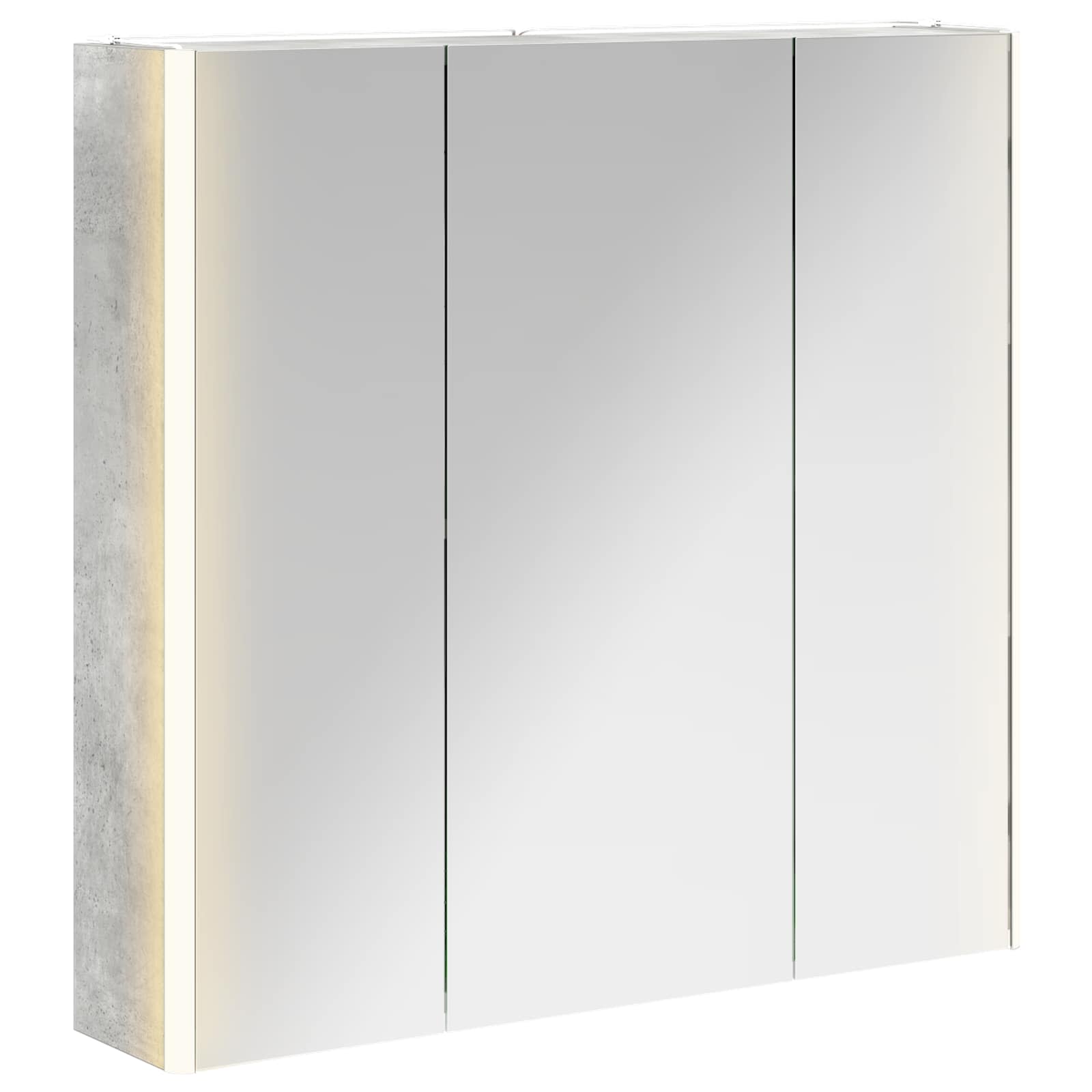 Mobiletto per specchio da bagno con lo scaffale Grigio cemento | homemem39