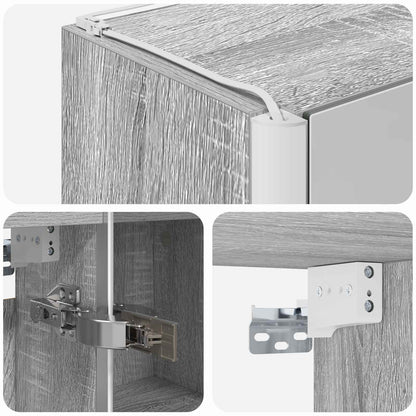 Mobiletto per specchio da bagno con lo scaffale Grigio Sonoma