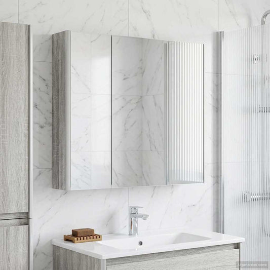 Mobiletto per specchio da bagno con lo scaffale Grigio Sonoma