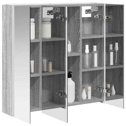 Mobiletto per specchio da bagno con lo scaffale Grigio Sonoma