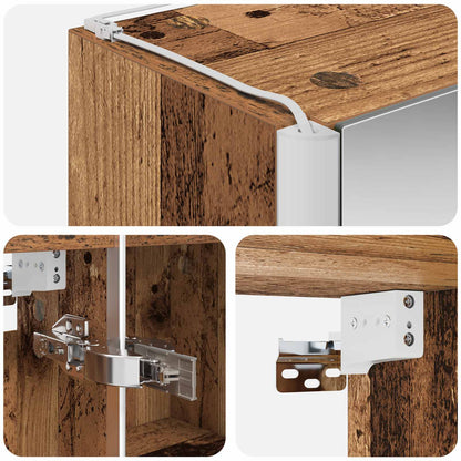 Mobiletto per specchio da bagno con lo scaffale Legno vecchio | homemem39