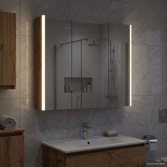 Mobiletto per specchio da bagno con lo scaffale Legno vecchio | homemem39