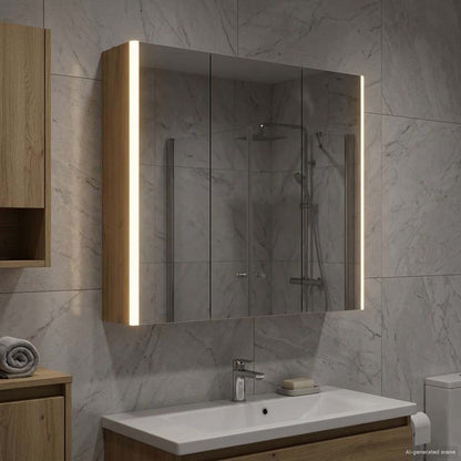 Mobiletto per specchio da bagno con porta Rovere Artigianale