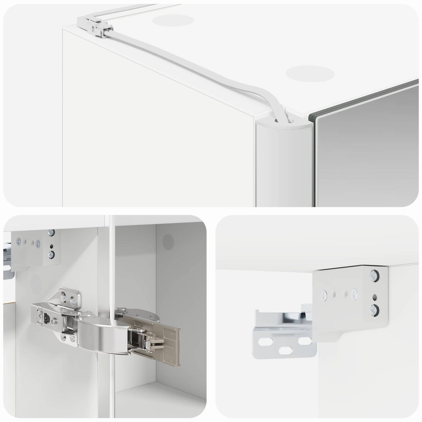 Mobiletto per specchio da bagno Bianco 83,5 x 15,5 x 70 cm