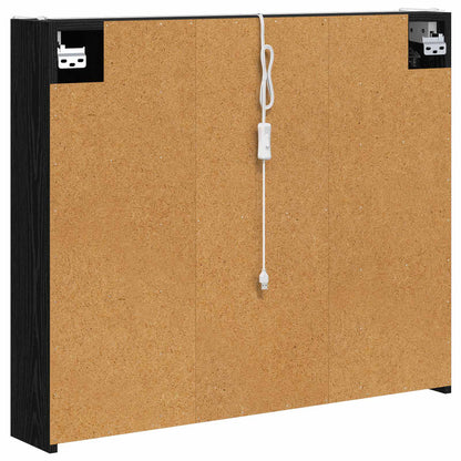 Mobiletto per specchio da bagno Rovere Nero 83,5 x 15,5 x 70 cm | homemem39