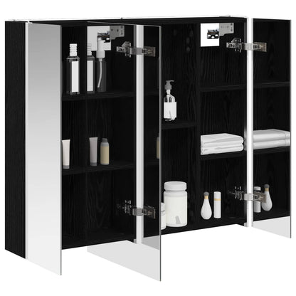 Mobiletto per specchio da bagno Rovere Nero 83,5 x 15,5 x 70 cm | homemem39