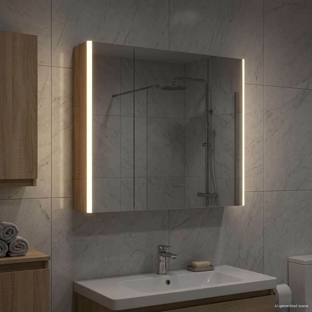 Mobiletto per specchio da bagno Rovere Sonoma