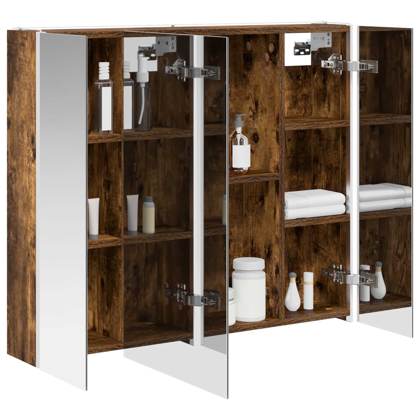 Mobiletto per specchio da bagno Rovere fumé 83,5 x 15,5 x 70 cm | homemem39
