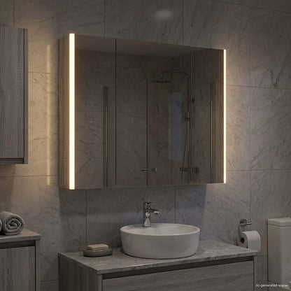 Mobiletto per specchio da bagno Grigio Sonoma
