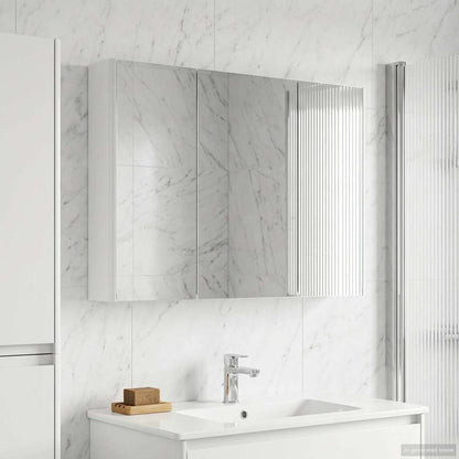 Mobiletto per specchio da bagno Bianco 103,5 x 15,5 x 70 cm | homemem39