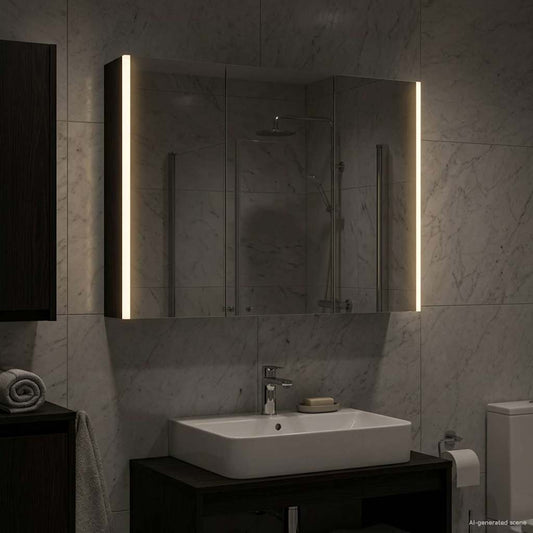 Mobiletto per specchio da bagno Rovere Nero