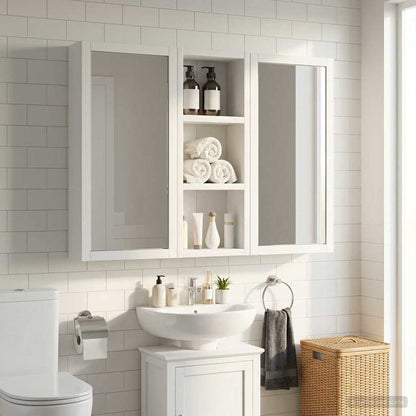 Armadio da bagno a muro con lo scaffale Bianco 20 x 10 x 50 cm | homemem39
