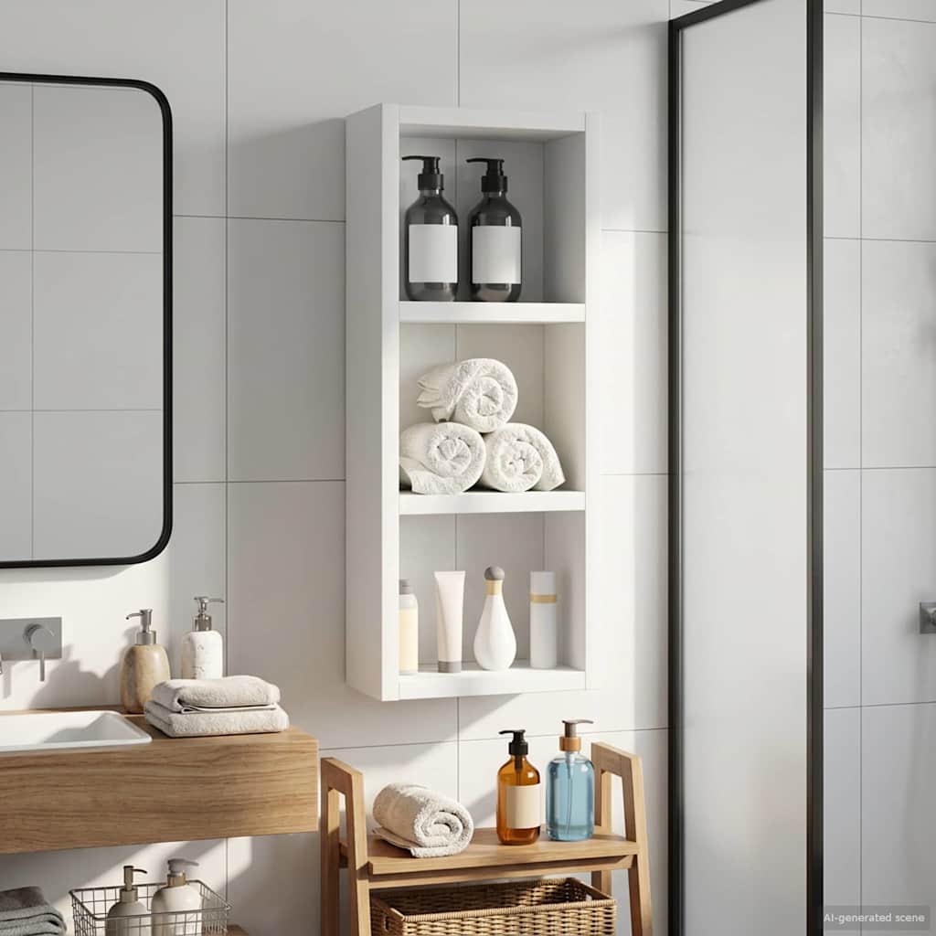 Armadio da bagno a muro con lo scaffale Bianco 20 x 10 x 50 cm | homemem39