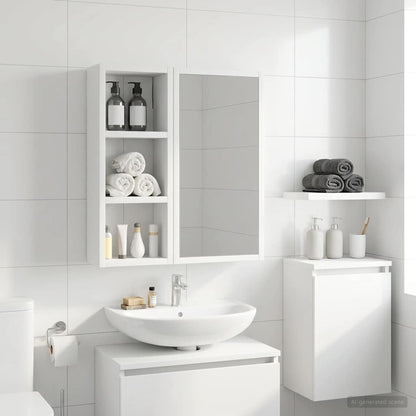 Armadio da bagno a muro con lo scaffale Bianco 20 x 10 x 50 cm | homemem39