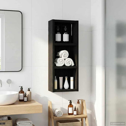 Armadio da bagno a muro Rovere Nero 20 x 10 x 50 cm | homemem39