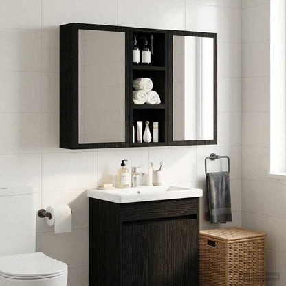 Armadio da bagno a muro Rovere Nero 20 x 10 x 50 cm | homemem39