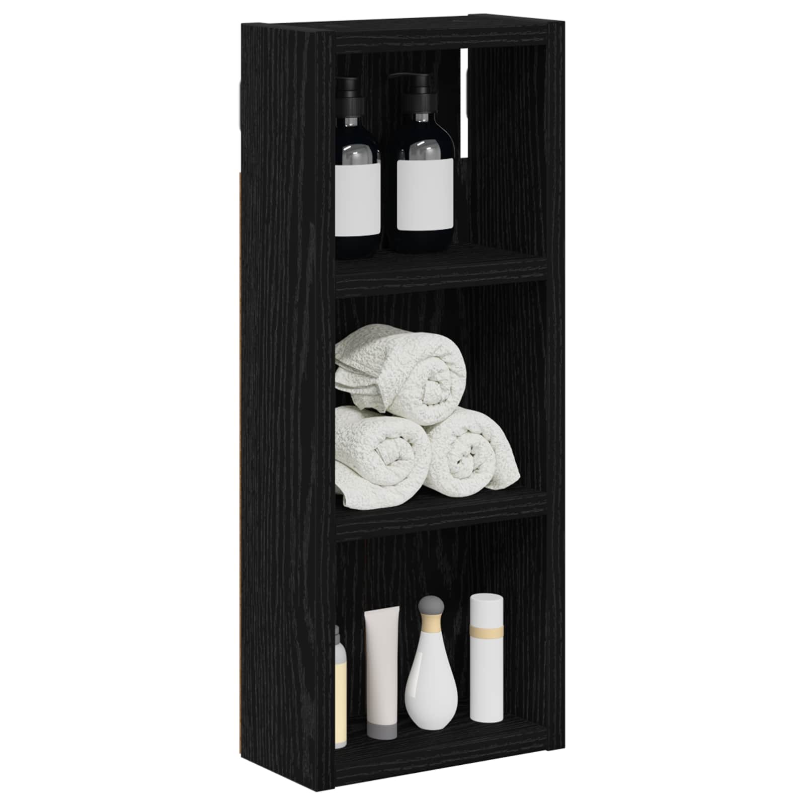 Armadio da bagno a muro Rovere Nero 20 x 10 x 50 cm | homemem39