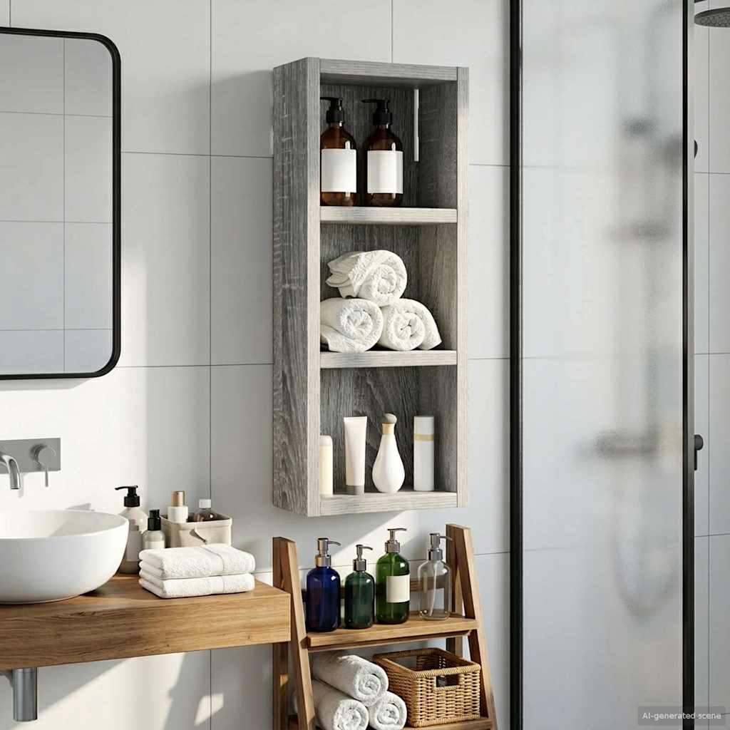 Armadio da bagno a muro Sonoma grigia 20 x 10 x 50 cm | homemem39