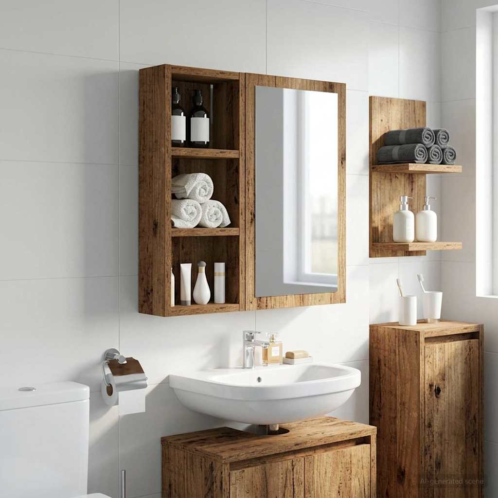 Armadio da bagno a muro Legno vecchio 20 x 10 x 50 cm | homemem39